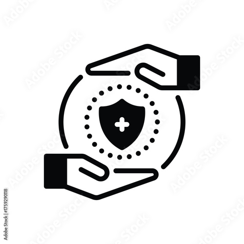 Black solid icon for safeness