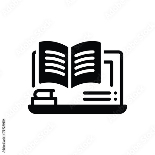 Black solid icon for study monitoring