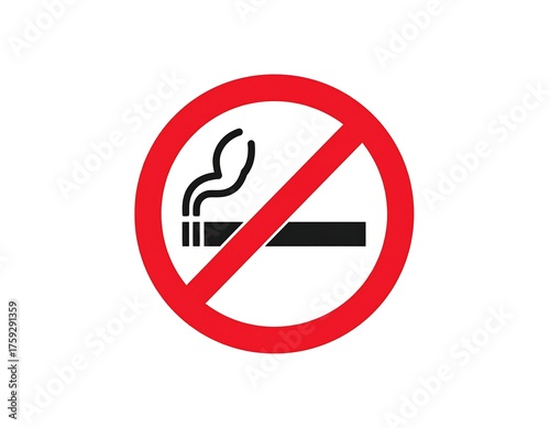 Free Download A red-circled prohibition symbol with a cigarette and smoke - GFXLoad