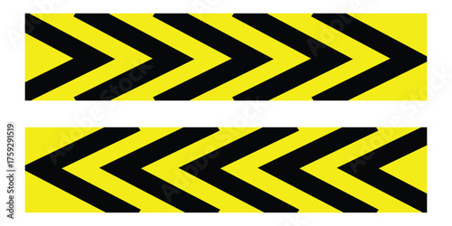 Yellow Caution Tape Vector Set – Seamless Warning Stripes and Construction Barrier Illustrations