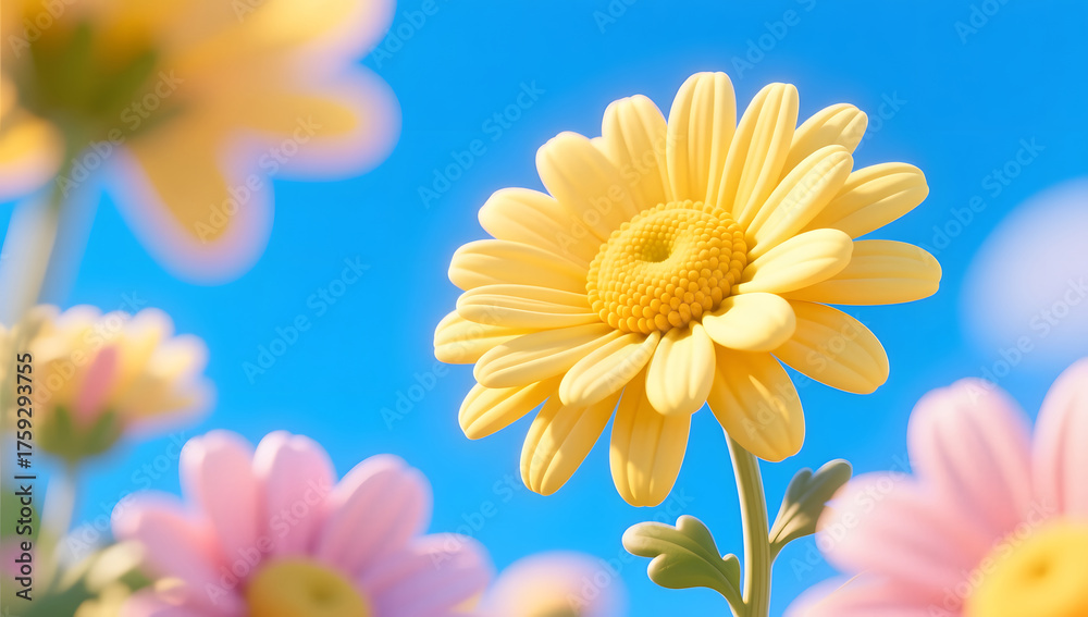 Fototapeta premium Colorful flower graphic poster PPT background, abstract flower computer wallpaper background