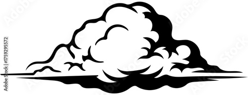 Clouds Silhouette Vector – Black Cloud Shapes Isolated on White Background