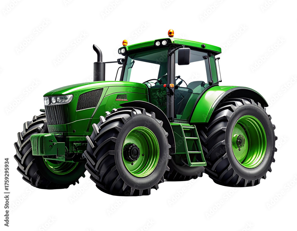 Obraz premium Rural Farming Tractor – Modern Agriculture Equipment PNGFuturistic Green Tractor – Smart Farming Concept PNGRural Farming Tractor – Modern Agriculture Equipment PNG
