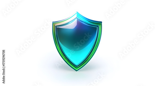 Free Download Shiny blue and green shield a glossy vector icon for security and protection isolated on white background - GFXLoad