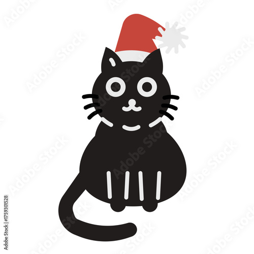 Cat with Christmas hat