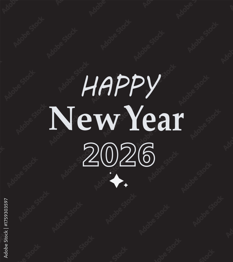 Obraz premium Minimalist Hello New Year 2026 Vector Composition
