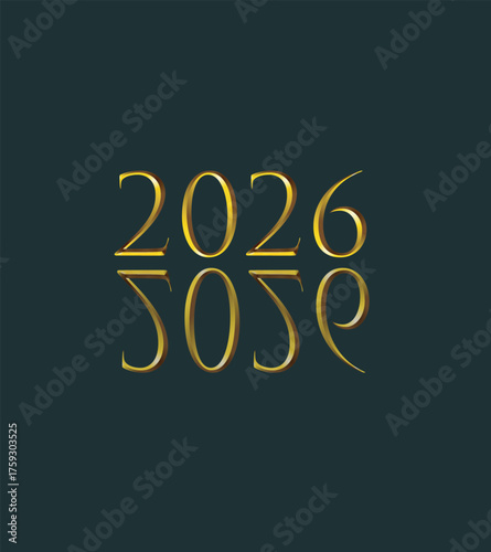 Vibrant Happy New Year 2026 Lettering Artwork