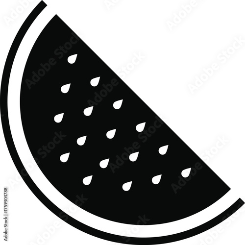 Set of watermelon slice vector icon in silhouette design. summer design concepts.