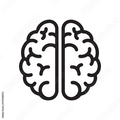 Human brain line icon vector