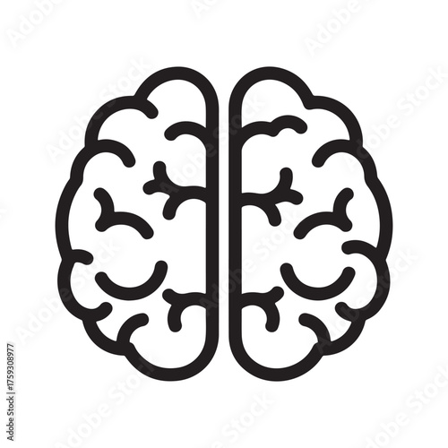 Human brain line icon vector