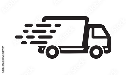 Fast delivery truck vector icon. Delivery sign
