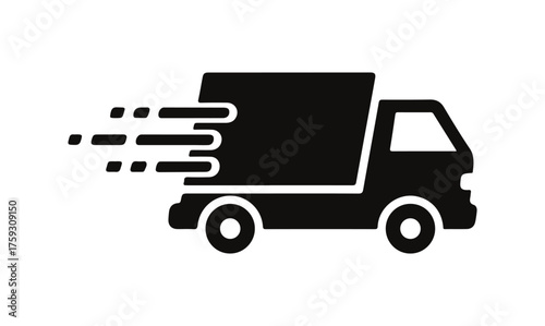 Fast delivery truck vector icon. Delivery sign