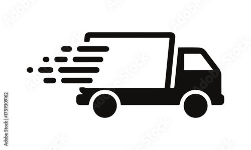 Fast delivery truck vector icon. Delivery sign