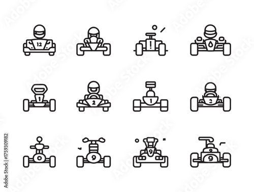 Go-Kart Line Art Fast Fun Ride
