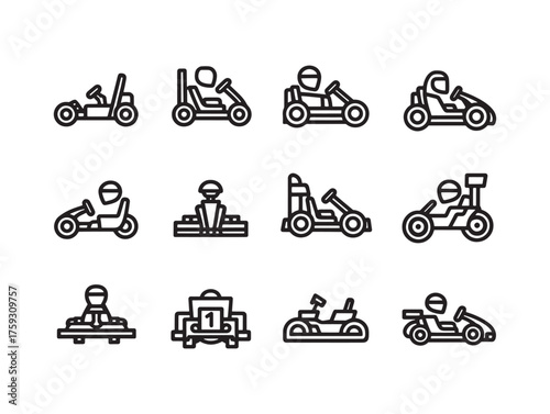 Go-Kart Line Art Thrill On Track