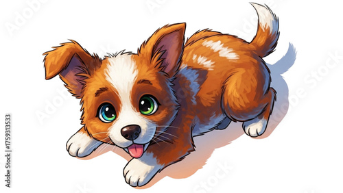 Cute puppy illustration A playful, friendly corgi, perfect for children's designs