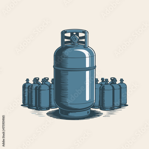 cylinders gas bottles vector
