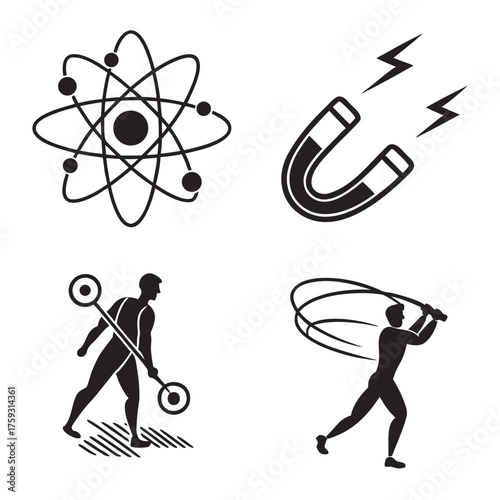 Illustration of physics concepts and strength training