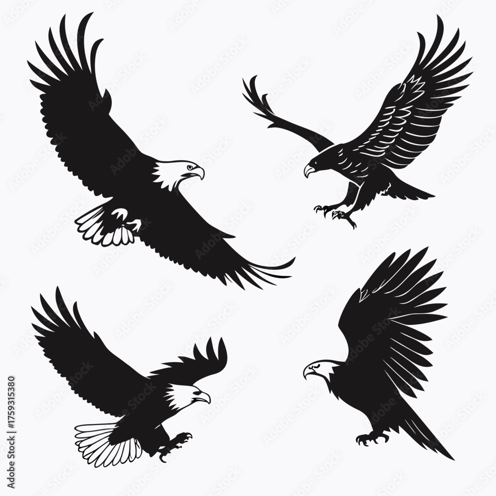 Fototapeta premium Vector art of eagle silhouette vector illustration for your design