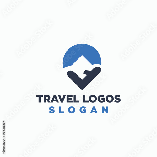 travel point logo design vector, holidays logo inspiration, plane logos