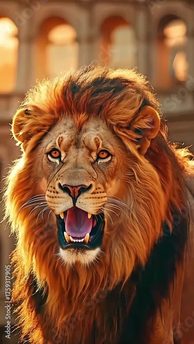 close up portrait of a lion