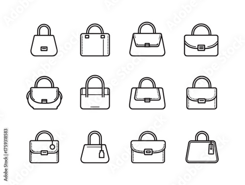 Handbag line art minimalist classic versatile design