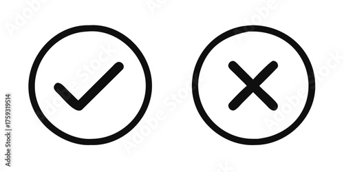 Check mark and cross icon isolated on white background. flat round buttons Tick sign symbol. Check Mark icon set. Check Mark right symbol,Test question. vector illustration Free Download Check mark and cross icon isolated on white background. flat round buttons Tick sign symbol. Check Mark icon set. Check Mark right symbol,Test question. vector illustration - GFXLoad