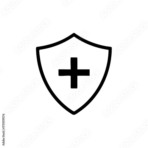 Free Download Immune system icon design template. Medical cross in the shield. Vector Illustration - GFXLoad