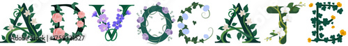 ADVOCATE, Botanical Alphabet Vector Art Design