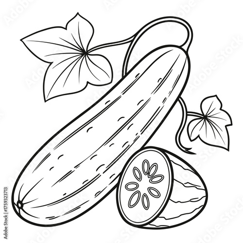 cucumber with leaves