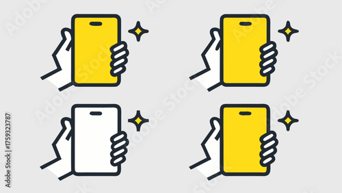 Clean mobile application mockup in hand for digital business showcasing user interface design