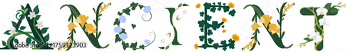 ANCIENT, Delicate Botanical Letter Vector Print