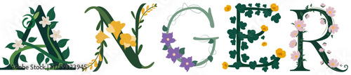 ANGER, Botanical Alphabet Decorative Design