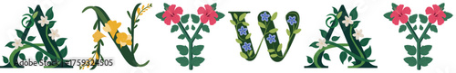 ANYWAY, Botanical Alphabet Vector Art Design