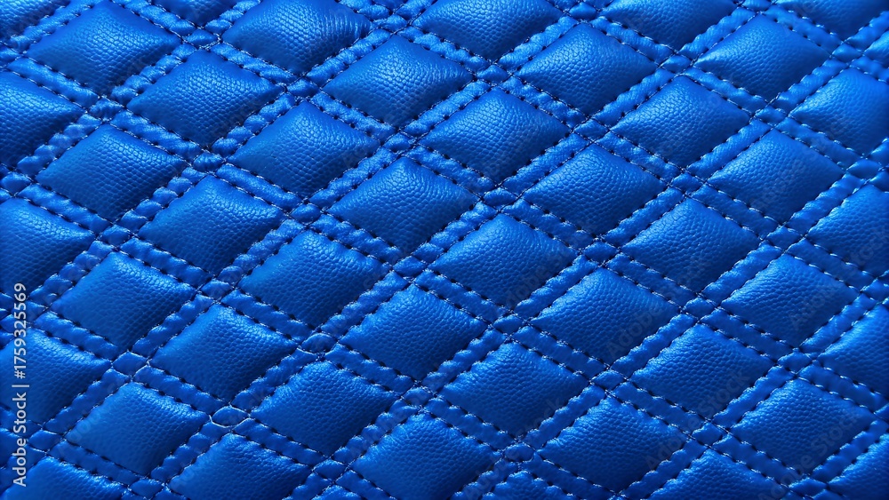 Obraz premium Shiny Blue Quilted Diamond Leather Texture Background