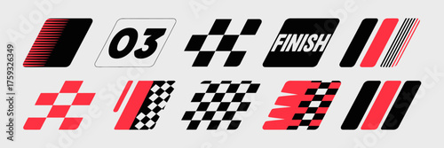 Racing Cars and Stripes Vector Set