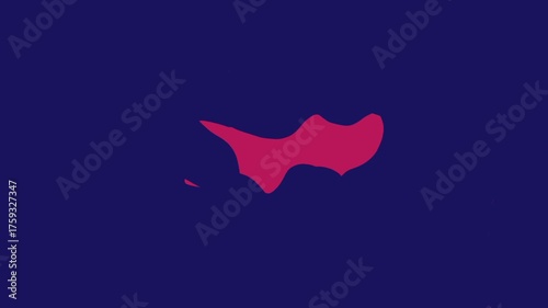 Abstract Fluid Organic Shape Animation in Red and Blue