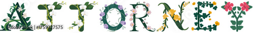 ATTORNEY, Floral Alphabet Wall Illustration