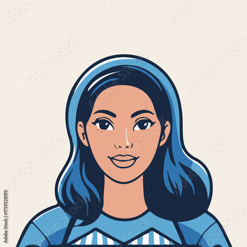 young woman with blue eyes