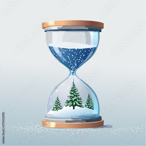 Minimal Elegant Winter Hourglass Concept Vector Design