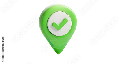 Green location pin with check mark icon isolated on transparent background Free Download Green location pin with check mark icon isolated on transparent background - GFXLoad