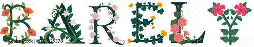 BARELY, Whimsical Botanical Alphabet Design