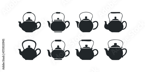 Eight Silhouette Tea Pots Collection