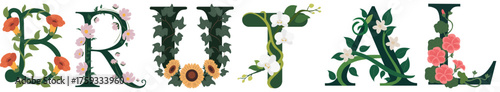 BRUTAL, Botanical Alphabet Print Illustration