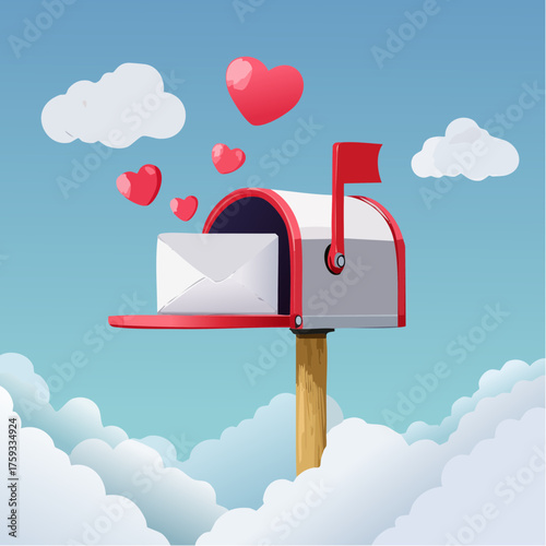 Poetic Sky Mailbox Concept Vector Composition