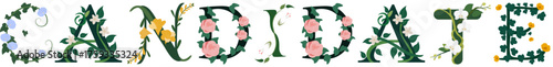 CANDIDATE, Creative Floral Alphabet Vector Design