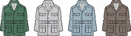 Safari Jacket Fashion Explore Various Colors in Classic Expedition Style Apparel
