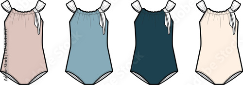 A delightful array of simple yet charming baby rompers and infant bodysuits, showcasing a variety of soft colors and minimalist designs, perfect for comfortable everyday wear and gentle baby fashion