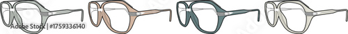 Assortment of stylish modern eyewear frames in multiple colors, showcasing a chic vision accessory concept