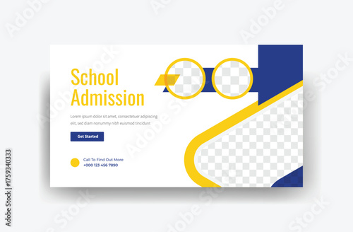 academic year 2025 school registration design, creative school admissions thumbnail design 